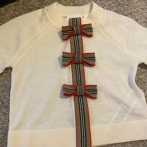 Girls Burberry cashmere sweater and undershirt